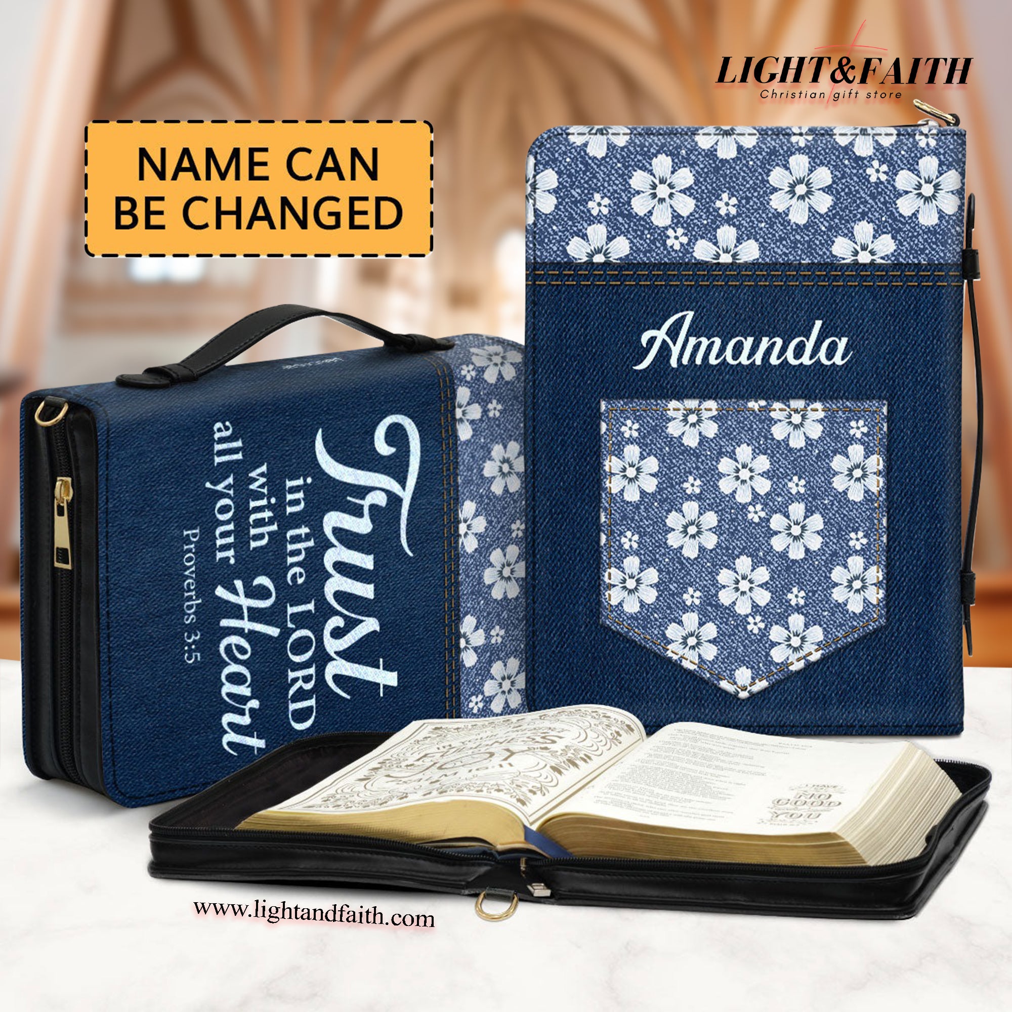 Proverbs 3:5 | Awesome Personalized Bible Cover, Trust In The Lord With All Your Heart, Christian Gift, Bible Covers Jesus Gifts
